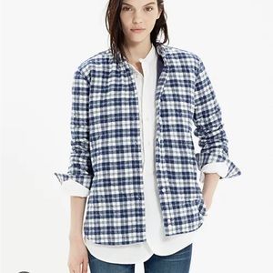Penfield for madewell Kemsey plaid quilted shirt jacket down small boyfriend fit